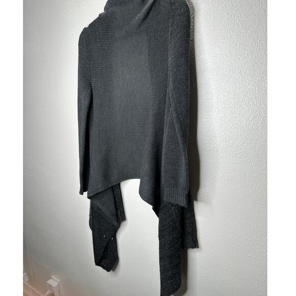 9/15 Saks 5th Ave Dark Gray Waterfall Front Cardigan with Sequins Large - Picture 12 of 16